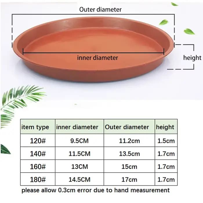 Plateaux de Pot de fleur de jardin en plastique, 50 pièces, soucoupes rondes pour plantes, plateau d