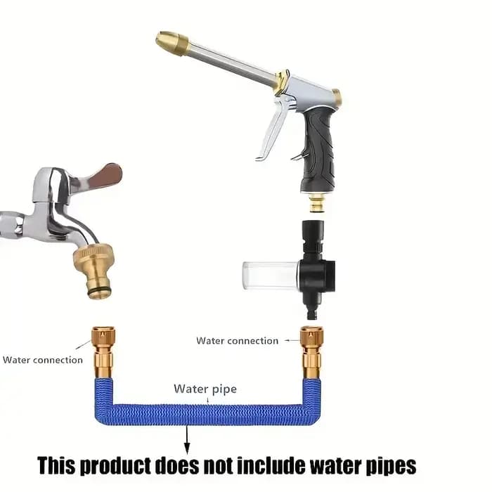 Pistolet à eau haute pression pour le lavage de voiture, buse de tuyau de jardin 3/4, pulvérisateur
