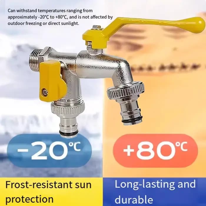 Robinet extérieur antigel, une entrée et deux sorties, pour jardin, cour, machine à laver, double so
