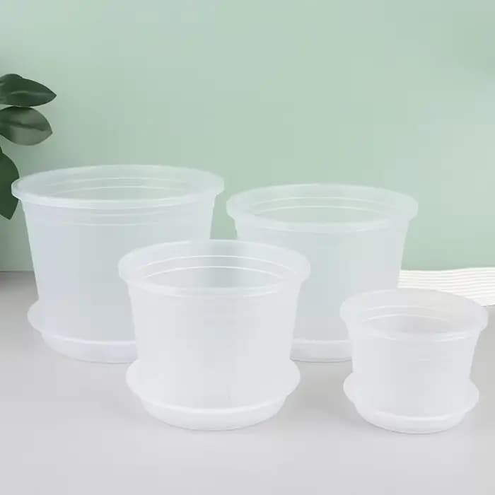 Pot d'orchidée rond Transparent avec/sans plateau