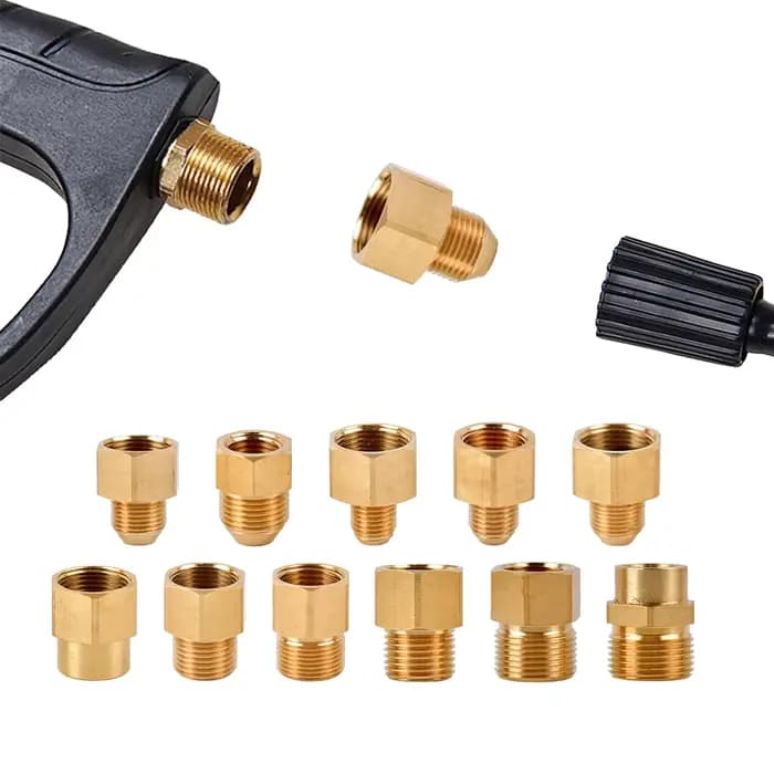 Connecteur de filetage en laiton 3/8 "1/2" M14 M18 M22, adaptateur mâle femelle, connecteur de tuyau