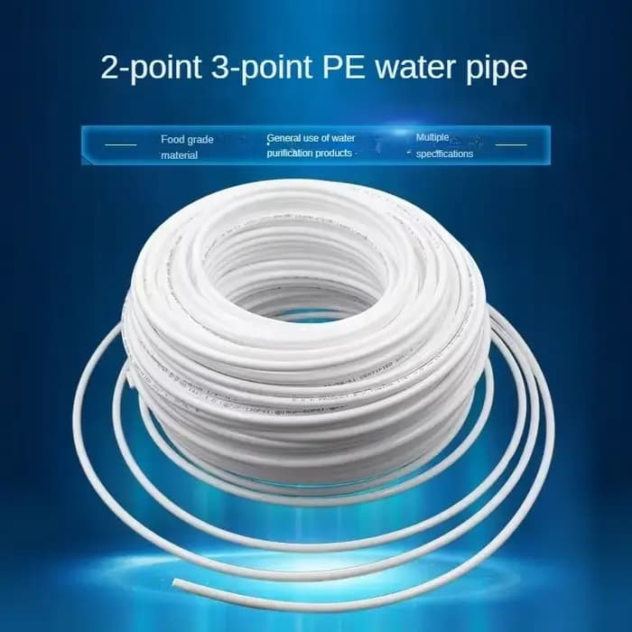 Tuyau flexible en PE blanc pour système de filtre à eau RO, 1/4 en effet, 3/8 en effet, 5-50m, 16,5