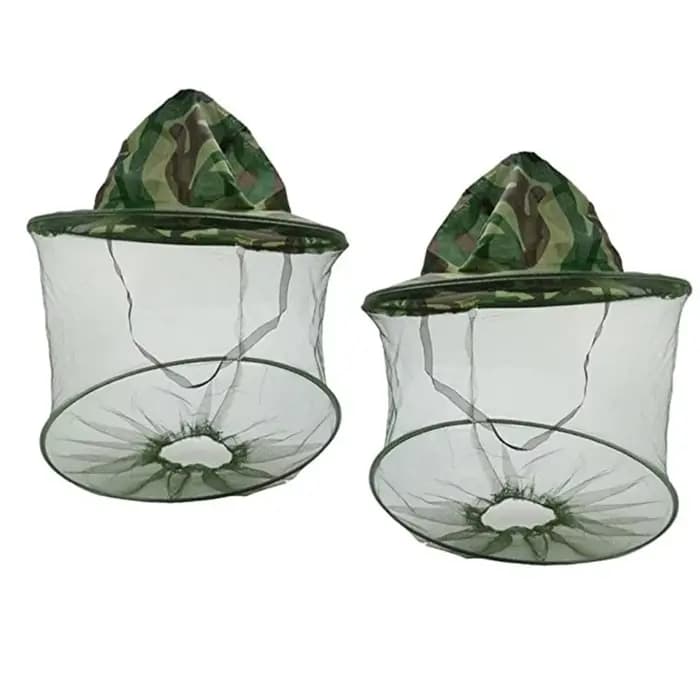 Chapeau de protection pour apiculture, Camouflage, en maille d'insecte, châle anti-moustiques, masqu