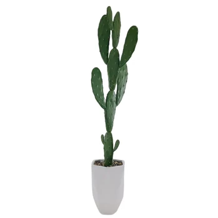 Grandes Plantes Artificielles Pantum Succulentes avec Pierre et Pot de Fleur en Céramique