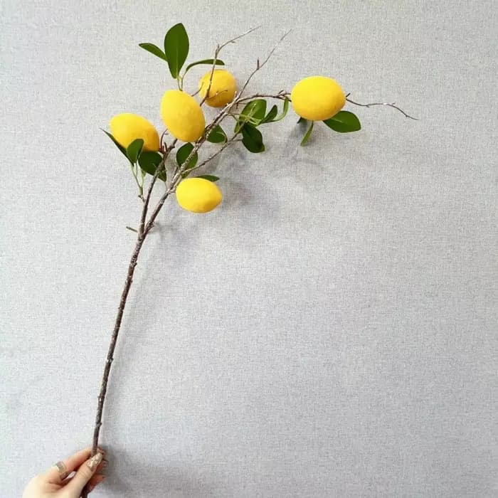 Branche de citron artificielle en feuilles vertes