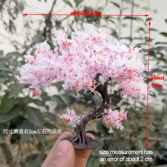 Modèle d'arbre de cerisier en fleurs rose 10/15cm