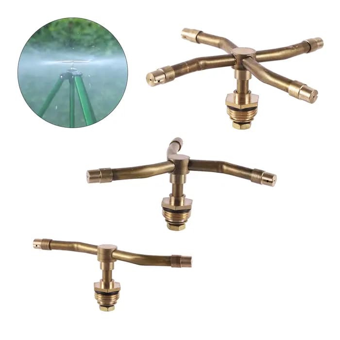 Buse rotative en laiton à 2/3/4 bras, arroseur rotatif automatique, buse d'arrosage pour pelouse
