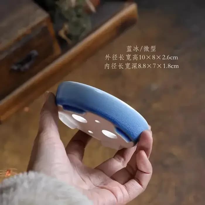 Pot à bonsaï ovale vitré en porcelaine