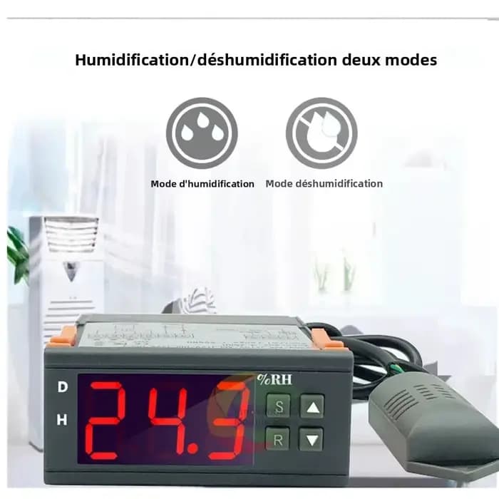 Contrôleur d'humidité numérique ZFX-13001, contrôle automatique de l'humidité, capteur d'humidité intelligent haute précision