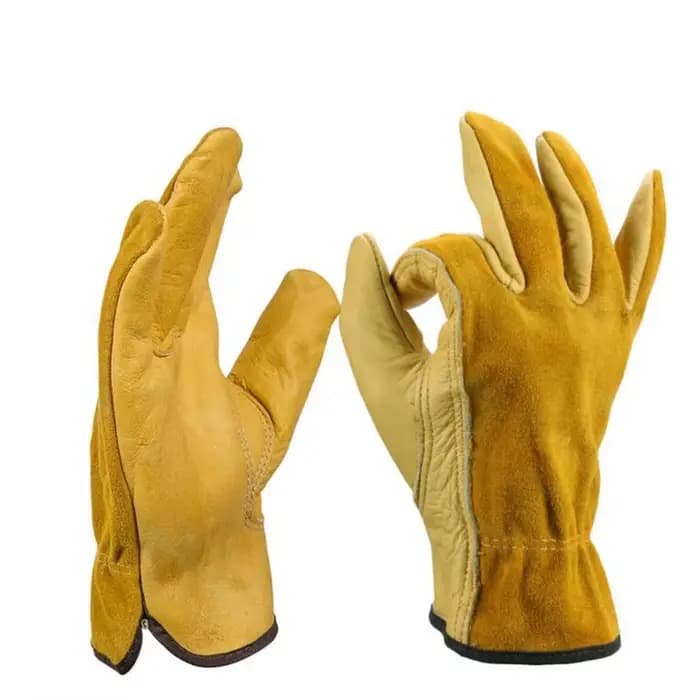 Gants de travail en cuir avec poignet élastique