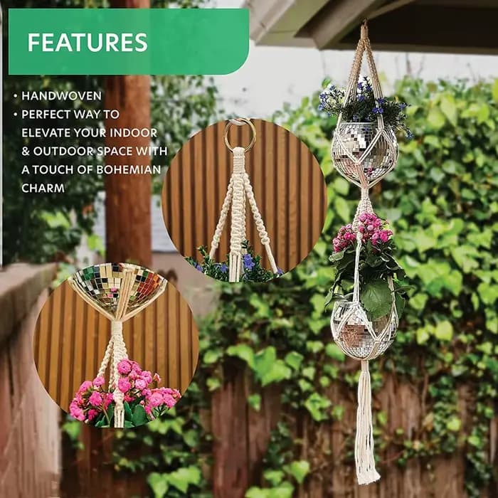 Nouveau Boule Disco suspendue Pot de fleur plantes d'intérieur Style bohème jardinière de fleurs Pot