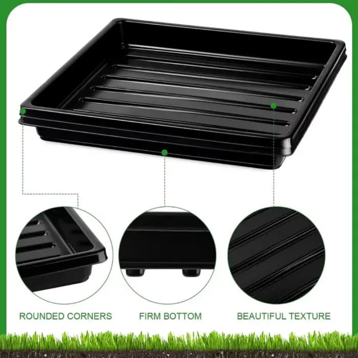 Plateaux de culture carrés en plastique pour graines de jardin, 27x27cm, 6 pièces, sans trous de vid