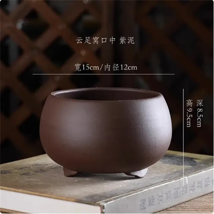 Pot de bonsaï rond en céramique