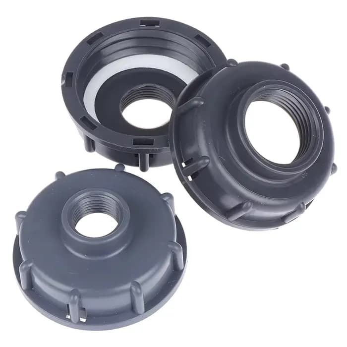 Raccords durables pour réservoir IBC, capuchon fileté grossier S60X6, filetage femelle 60 mm vers ad