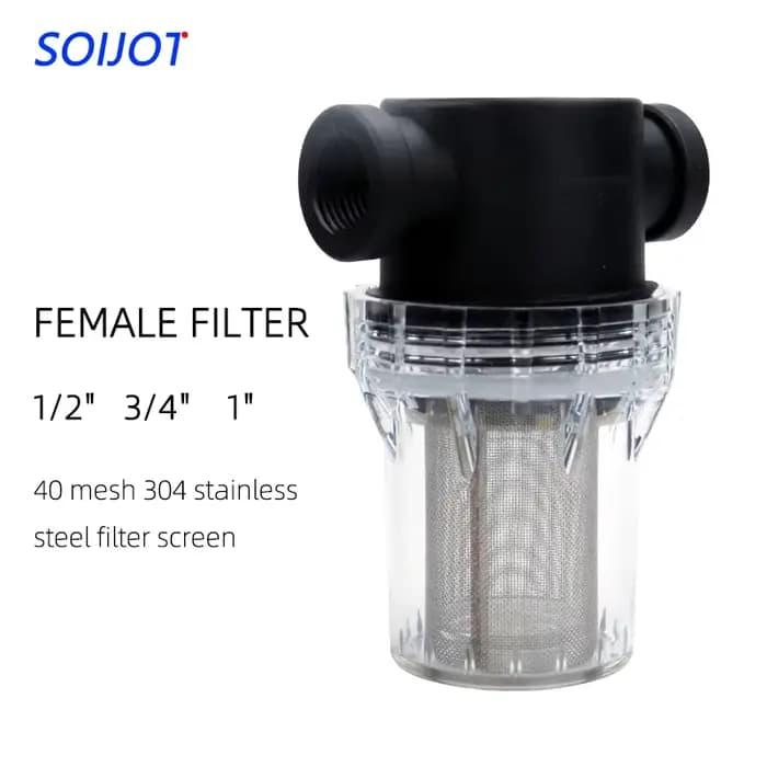 Filtre avant 40 mailles, tuyau d'eau auto-vidant, Filtration 1/2 pouces 3/4 pouces 1 pouce, plastiqu