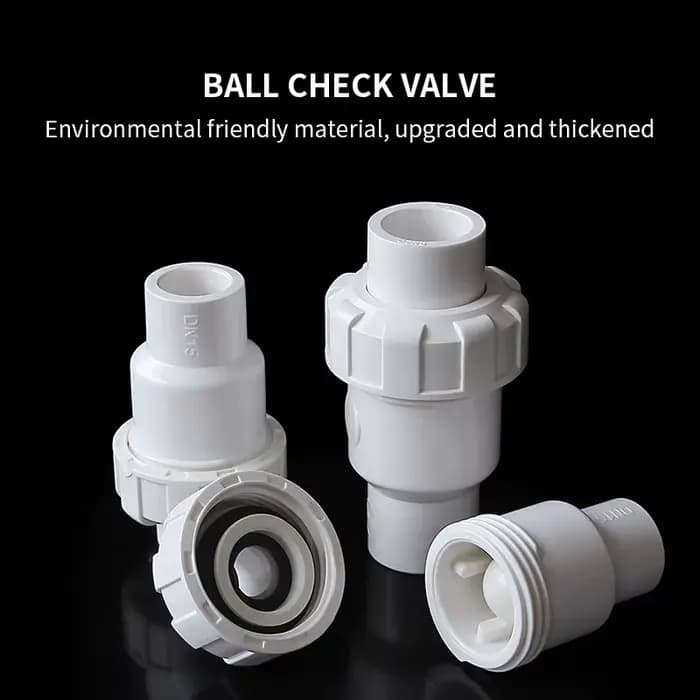 Clapet anti-retour à bille en PVC 20 ~ 110mm, tuyau d'égout, Valve à clapet de retour unidirectionne
