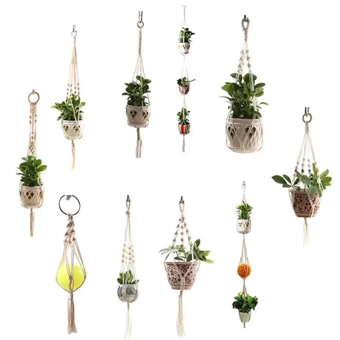 Porte-pot en macramé pour plantes, ULtressée en jute, panier artisanal