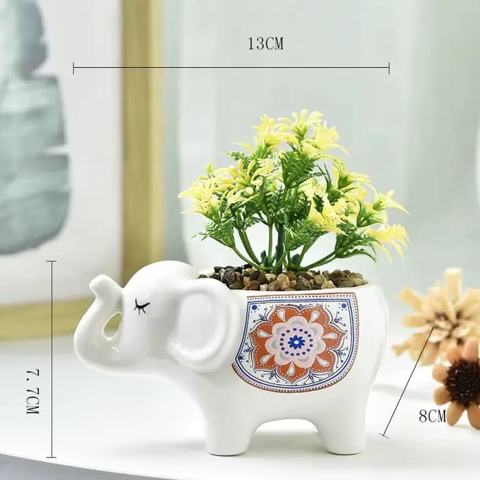 Pots de fleurs d'animaux de dessin animé original, pot de fleurs succulentes en céramique de bureau,