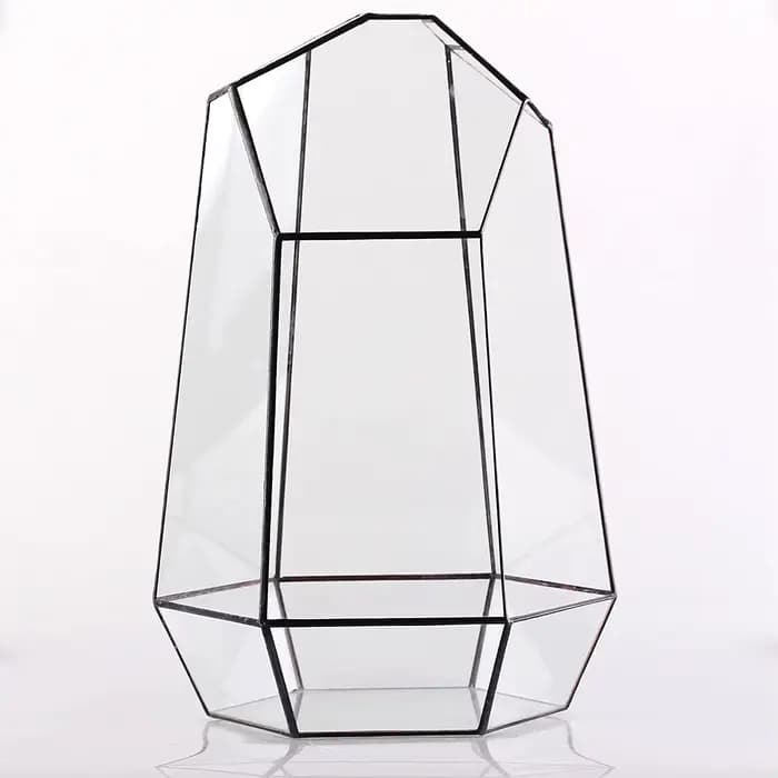 Jardinière en verre pour décoration de jardin de maison