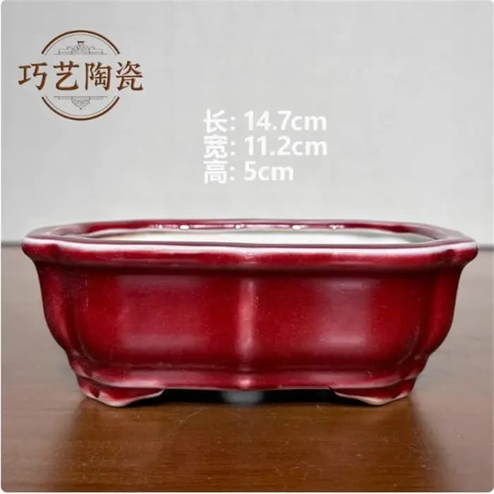 Pot de bonsaï coloré vitré en porcelaine