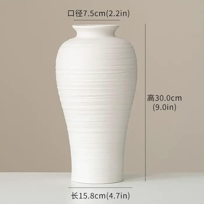 Vases en céramique, Design rond blanc