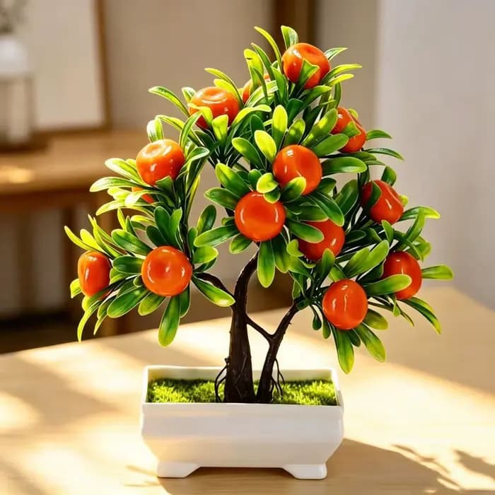 Arbre fruitier artificiel, bonsaï de simulation, petites plantes en pot, décoration de jardin, table, maison, chambre, ornements de plantes artificielles