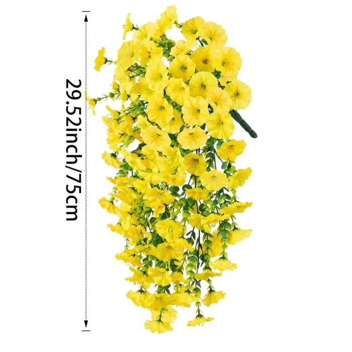 Faux Petunias, fleurs artificielles en soie, résistantes aux intempéries, durables, 2 pièces, pour véranda, jardin, patio, pot, boîte à fleurs
