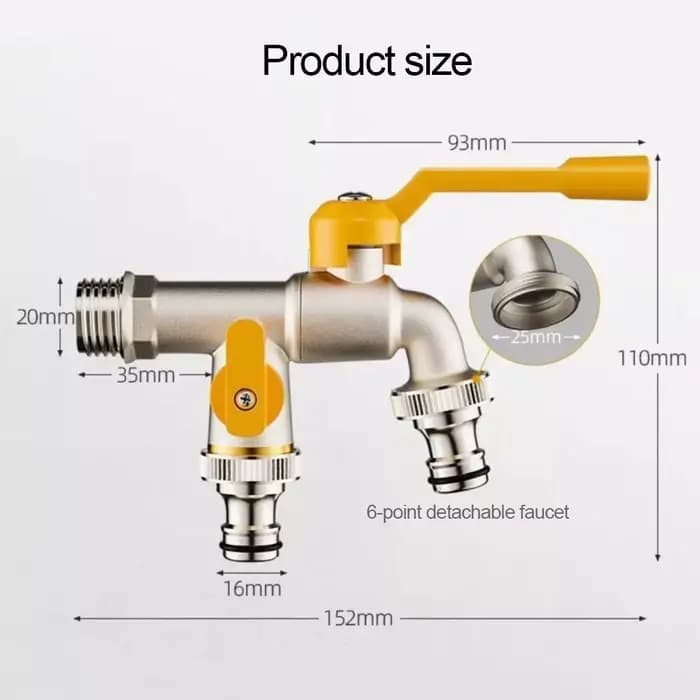 Robinet d'eau en cuivre portable, résistant au gel, double/simple sortie, séparateur de robinet d'ea