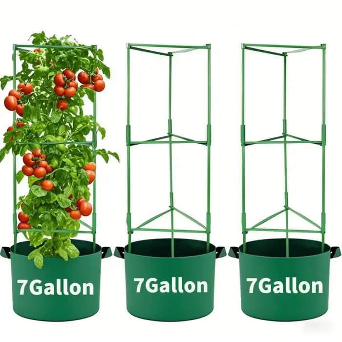 Sacs de culture en feutre vert 3/5/7 gallons pour plantes, pots de plantation à aération forte pour le jardinage, maintien de l'humidité