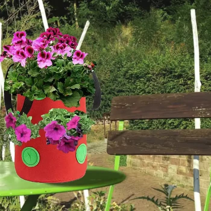 Sac de plantation suspendu pour fraises et tomates, pot de culture vertical pour fraises (1 pièce)
