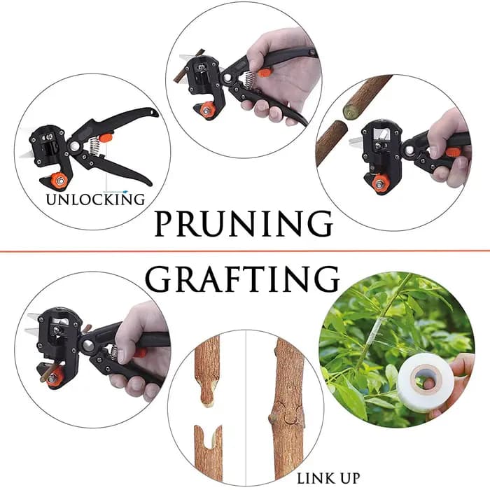 Kit d'outils de greffage de jardin 2 en 1, 2CM / 3CM, Film de greffage, ciseaux de greffage, branche