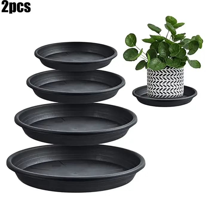 Soucoupe pour plantes rondes en plastique, 2 pièces, 4/6/7/8/10 pouces, plateaux pour pots de fleurs