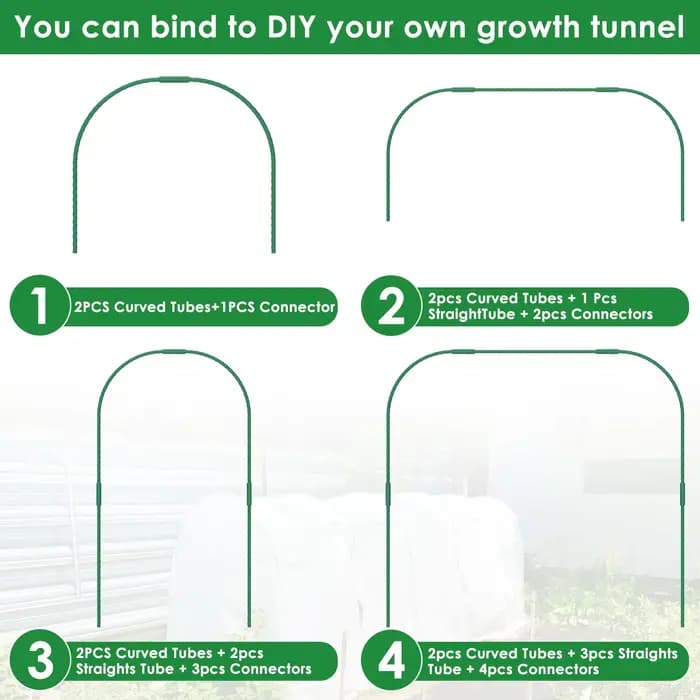 Cerceaux en acier pour plantes à effet de serre, durable, réutilisable, bricolage, arche de semis, s