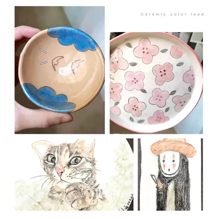 10 couleurs/ensemble poterie Art sous glaçure couleur crayon en boîte bricolage céramique peint à la main
