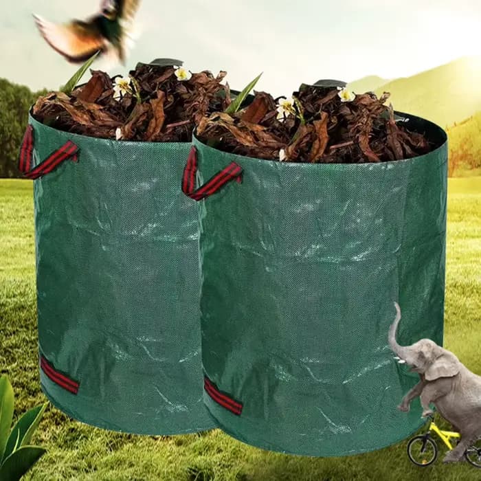 Sac à déchets de jardin de grande capacité, sac à cuir chevelu étanche réutilisable, poubelle à mauv