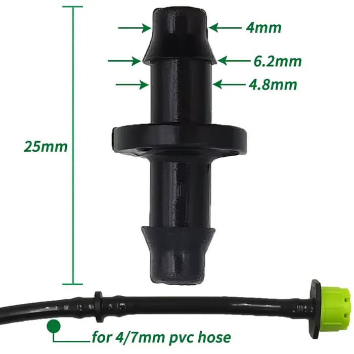 20/50/100 pièces 1/4 ''accouplement barbelé pour tube de tuyau 4/7mm Micro débit goutte à goutte Irr