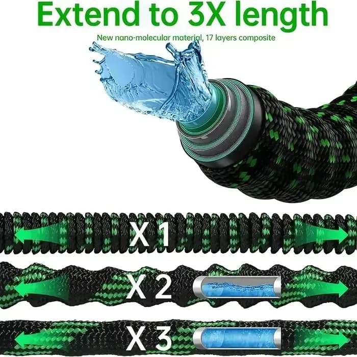Tuyau d'arrosage de jardin 3x extensible