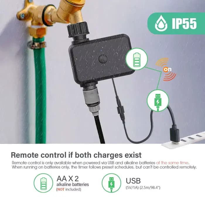 Minuterie d'irrigation WiFi double bande pour jardin