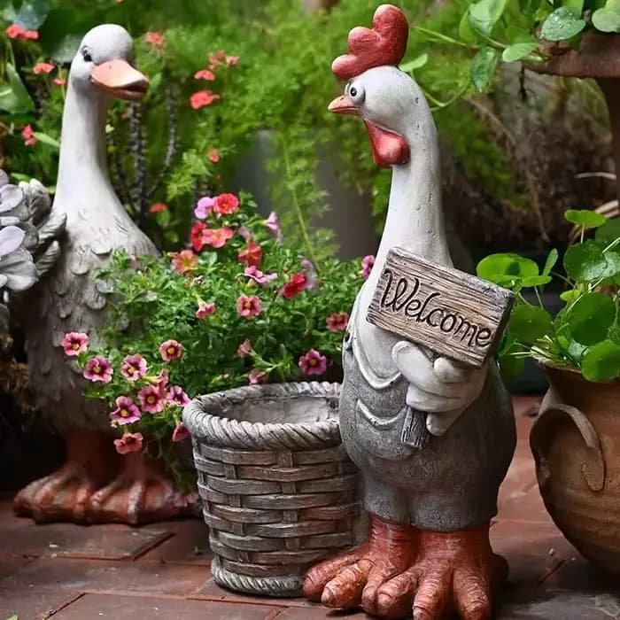 Pots de fleurs de pays américain rétro