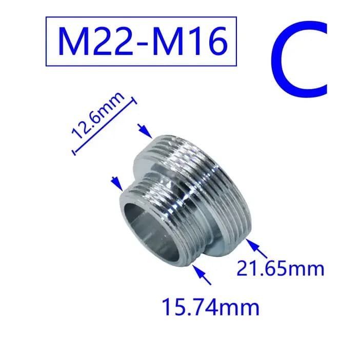 Connecteur de filetage en laiton 1/2 "M16 M17 M18 M19 M20 M22 M24 M28 M32, mâle femelle pour barbote