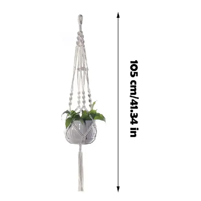 Support de plante en macramé fait main, panier suspendu en corde de coton, porte-pot de fleurs, décoration murale pour intérieur, extérieur, balcon, jardin