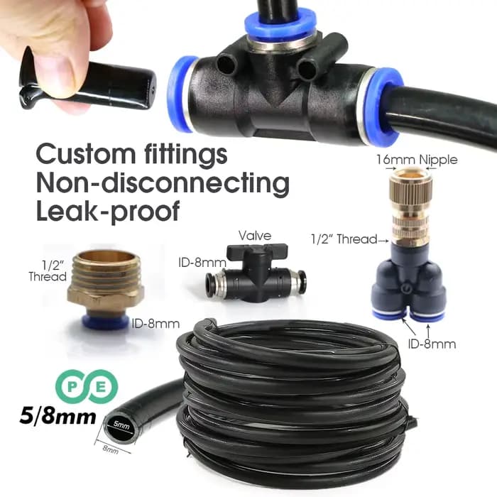 Kit d'atomiseur à buse en laiton réglable pour jardin extérieur, tuyau de 5/8mm, nébulisation, Humid