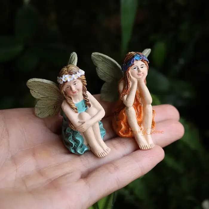 Figurines de fées de jardin miniatures en résine, mini-statues de fées, décorations et accessoires pour jardin féerique