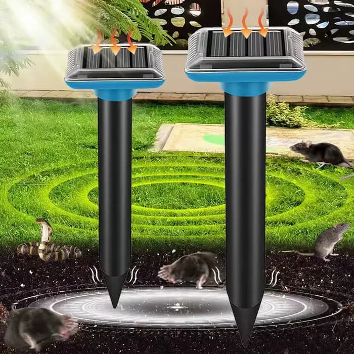 Répulsif pour animaux au sol, répulsif solaire, vibrant et bip, adapté au jardin et au verger