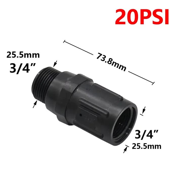 Régulateurs de pression préréglé d'eau à filetage de 15psi, 20psi, 25psi, 30psi, 45psi, 3/4 pouces,