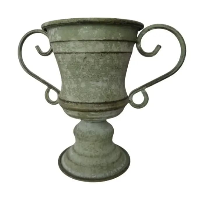 Pot de fleurs trophée à bouche ronde à double oreille