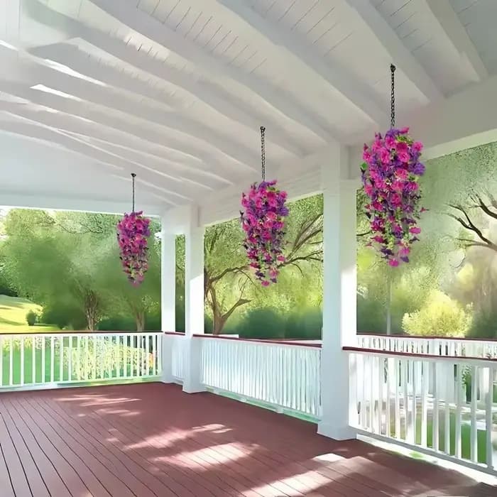 Fleurs suspendues artificielles durables de gloire du matin