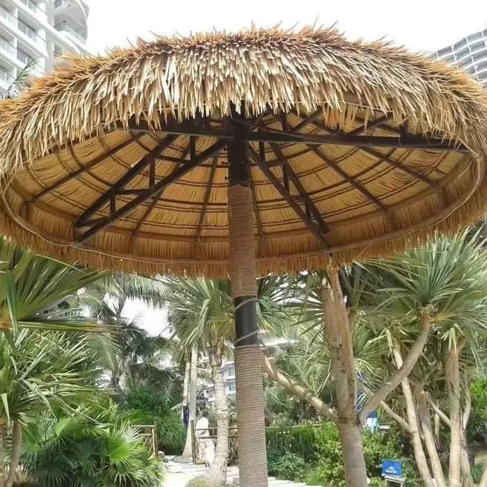 Toit en Paille en Plastique Artificiel et Ignifuge pour Plantes Tiki