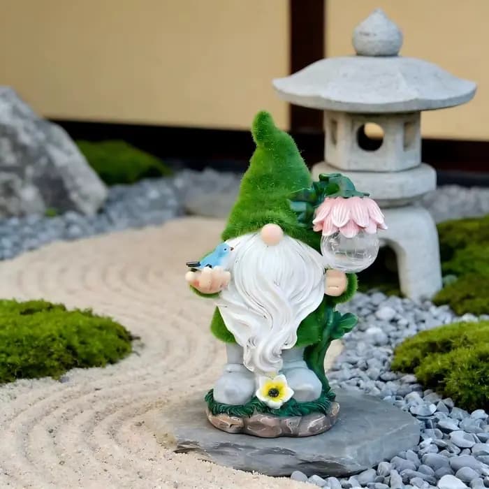 Jardin Gnome lumière solaire extérieure LED étanche décor pour cour Patio parterre de fleurs voie eau caractéristique lueur veilleuse Figurine