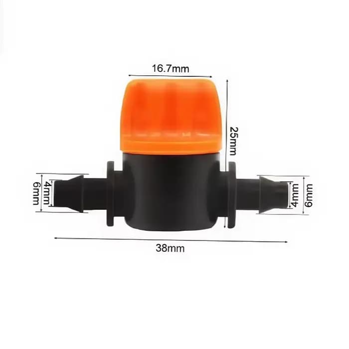 Mini Valve barbelée de 1/4 pouces, connecteurs de robinet de jardin pour tuyau d'irrigation de 4/7mm